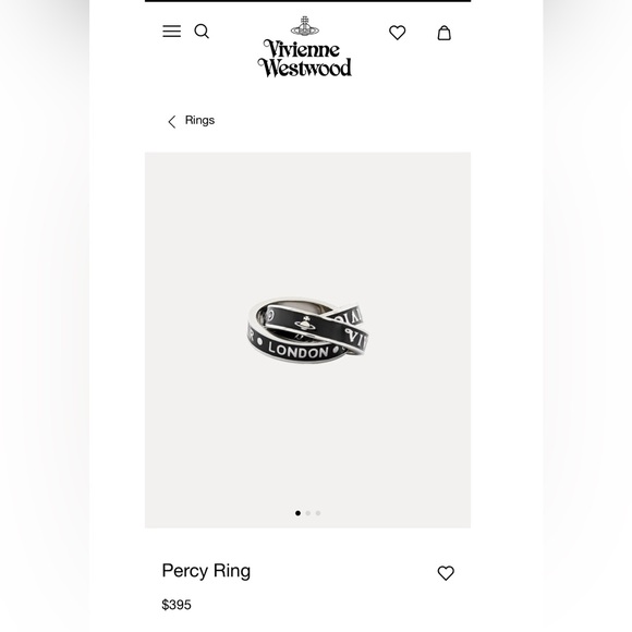 Vivienne Westwood White and pink Enamel Percy Triple London Ring - Picture 2 of 8